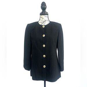 Louis Feraud Black Wool Blend Blazer
